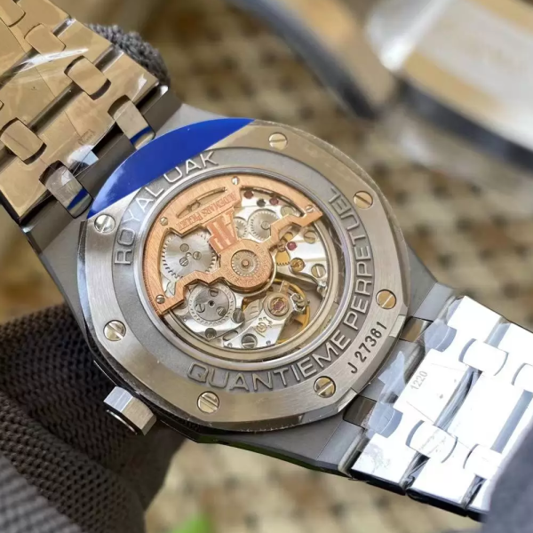 APS공장 오데마피게 로얄오크 퍼페츄얼 캘린더 그린 다이얼 SS 브레이슬릿 41mm 26574