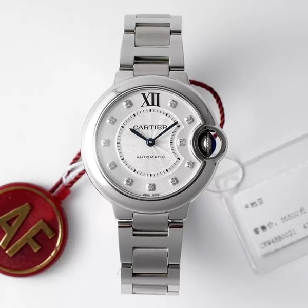 AF공장 발롱 블루 드 까르띠에 다이아 다이얼 33mm 여성용시계 WSBB0021
