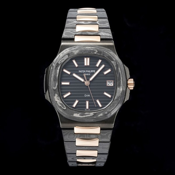 DIW공장 파텍필립 노틸러스 블랙 다이얼 카본 커스텀 콤비 40mm 5711