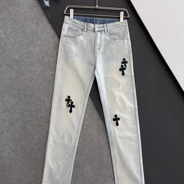크롬하츠 클래식 캐주얼 자수로고 스트레이트 데님 팬츠