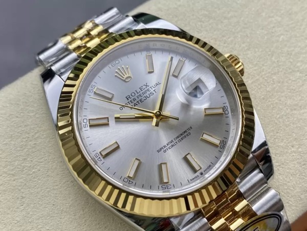 ARF공장 롤렉스 데이저스트 실버 스틱 다이얼 콤비 쥬빌레 41mm 126333-0016